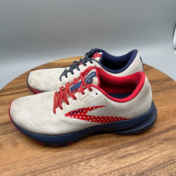 Brooks Launch 7 Shoes Womens 7.5 B Red White Blue USA Stars & Stripes Running - Picture 3 of 8